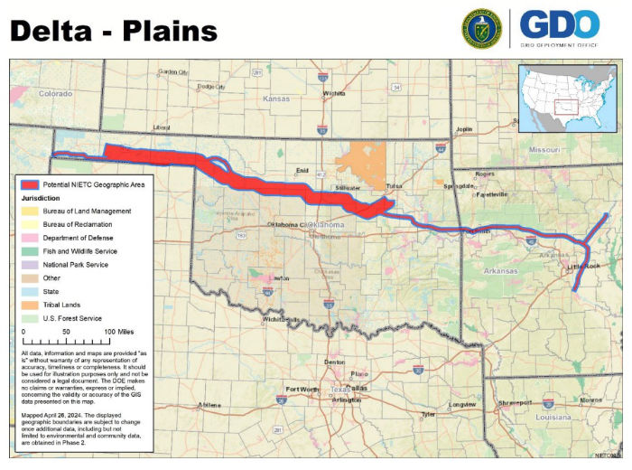 Delta Plains Transmission Line Path