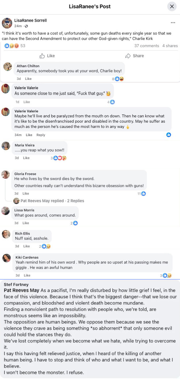 Lisa Sorrell Charlie Kirk Post